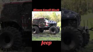 Blown Small Block Chevy Powered Jeep Mud Bogging  SHORT [upl. by Las]