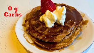 The Best 4Ingredient Keto Chocolate Protein Waffle Ever [upl. by Annuhsal]