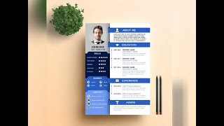 creative cvresume design with photoshop [upl. by Devaney762]