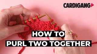 How to decrease by purling two stitches together  Cardigang [upl. by Tesil]