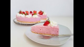 ErdbeerQuarkTorte ohne backen  Sommertorte  Kühlschranktorte  no bake  erfrischend [upl. by Rexford23]