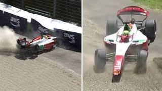 OMG 😱 Oliver Bearmans Insane HighSpeed Crash at Imola F2 Practice 😲🚗💥 Oliver Bearman F2 crash [upl. by Harragan]