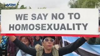 AntiLGBTQ protest in Botswana draws hundreds [upl. by Rollie]