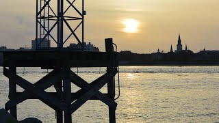 Huey P Long Bridge spanning the Mississippi River in the New Orleans area including Rail Road Bridge [upl. by Avehs]