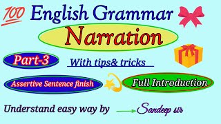 Narration in English Grammar l Direct amp Indirect Speech with rules amp notes Part 3 ✅by Sandeep sir [upl. by Resiak]