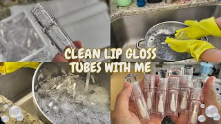 HOW TO CLEAN LIP GLOSS TUBES FAST EASY amp ASMR [upl. by Peggie]