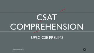 CSAT COMPREHENSION FOR UPSC IMPLIED AND IMPLICATIONSPART 1 [upl. by Diraf]