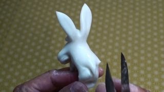 飴細工 うさぎ （あめ細工ぴん）A candy work of Japan a white cute rabbit [upl. by Theresa]