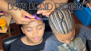 How To Boys Braid Design On 4c Natural Hair  He’s Back With The Braids [upl. by Veta53]