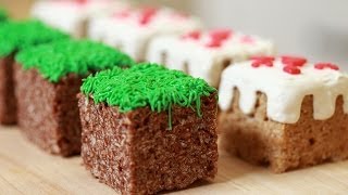 MINECRAFT RICE KRISPY TREATS  NERDY NUMMIES [upl. by Kotto829]