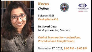 Orbital Exenteration by Dr Savari Desai Friday Nov 17 800 PM to 900 PM [upl. by Elvina]