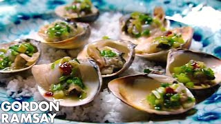 Gordon Ramsay Helps Prepare Clams In Vietnam  Gordons Great Escape [upl. by Oletta]