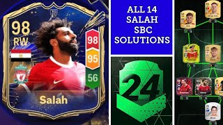 MOHAMED SALAH  ALL 14 SBC SOLUTIONS  TOTY  MADFUT 24 [upl. by Alecia]