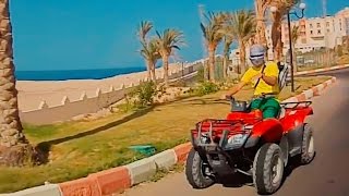 Riding Honda Recon 250 in Hurghada Egypt [upl. by Ahs930]