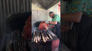 The Real Jamacian Jerk Pork in Montego Bay Jamaica 🇯🇲 [upl. by Drannel]