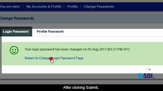 SBI RINB – How to Change Login or Profile Password on Online SBI [upl. by Ahcrop]