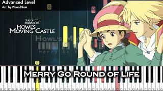 AdvancedMerry Go Round Of Life人生のメリーゴーランド Howls Moving Castle  Piano Arrangement Title faded [upl. by Aitnauq]