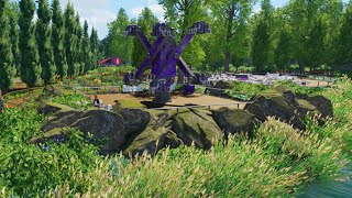 Planet Coaster 2  Archer Park Pt 3  Synchronizer amp Landscaping  Long Play w Ridethroughs [upl. by Hebrew]