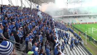 Niebieska Szarańcza na Finale Pucharu Polski Legia  RUCH oprawy doping hymn 23042012 [upl. by Lakin]