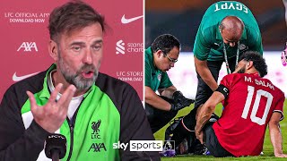 quotIt was a shockquot 😯  Jurgen Klopp REACTS to Mohamed Salahs injury at AFCON [upl. by Bannasch893]