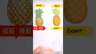 Realistic Pineapple Drawing  3D Art vs Normal Art  Amazing Pineapple Sketch [upl. by Wilhelmine]