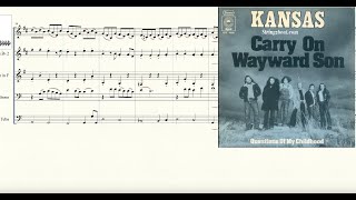 Carry On My Wayward Son for Brass Quintet Sheet Music [upl. by Lleddaw]