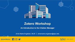 Getting Started with Zotero Workshop [upl. by Llennhoj]