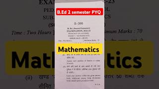 HNBGU Bed 2nd sem paper  mathematics paper bed  shorts  Bed notes  teachers journey [upl. by Anson]