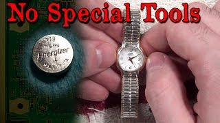 Replace a Wristwatch Battery At Home With No Special Tools [upl. by Ecirtap]