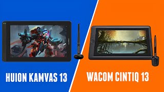 Wacom Cintiq 13 vs Huion Kamvas 13 Comparison [upl. by Ydoow]