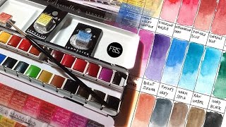 Sennelier watercolor unboxing and color chart [upl. by Notlrak827]