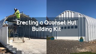 Erecting a Quonset Hut Building Kit [upl. by Adnoek]