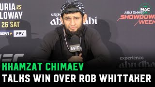 Khamzat Chimaev quotI didn’t mean to break Robert Whittakers chinquot  UFC 308 Post Fight Presser [upl. by Guglielmo]