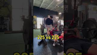 225 Squat VS 225 Bench Progression shorts fitness gym motivation [upl. by Jesus]