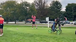 Gavin Gress on the first tee at the 2024 OHSAA State Golf Tournament [upl. by Abroms376]