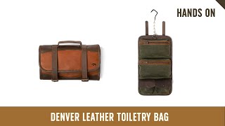 Denver Leather Toiletry Bag with Waxed Canvas  Hands On [upl. by Cash]