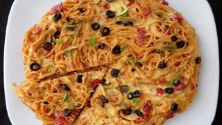 নুডুলস PIZZANOODLES PIZZA IN 5 MINUTESNOODLES PIZZA RECIPE VEGETABLE PIZZA [upl. by Hanikehs]