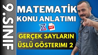 9SINIF MATEMATİK  Gerçek Sayıların Üslü ve Köklü Gösterimleri 1  YENİ MÜFREDAT KONU ANLATIMI [upl. by Eneleoj]