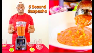 Traditional Gazpacho Recipe Vitamixmade in 5 seconds [upl. by Robbi]