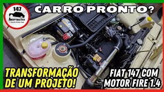 🏭 MAIS UM PROJETO FIAT 147 COM MOTOR FIRE AR CONDICIONADO ELÉTRICO E ESCAPAMENTO ESPORTIVO [upl. by Ronyam]