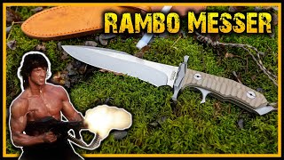 Mythos Rambo Messer  1KG brutalster Stahl  Heartstopper Survival Messer Review [upl. by Felton]