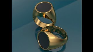 jewellery 3d modelingHow to make a simple signet ring easily using matrix3d amp rhino3d [upl. by Trinatte]