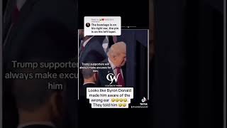 trump with patch on WRONG ear Real or Camera 🎥 trick🤷🏽‍♀️ news comedy [upl. by Monika628]