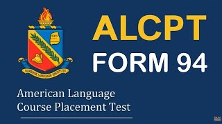 ALCPT FORM 94 [upl. by Nolava255]