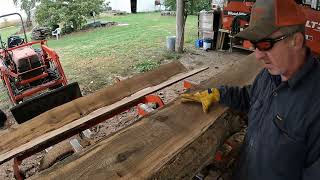 DANG Pin Oak Board and Batten on Woodmizer Lt35 sawmill [upl. by Alrak]