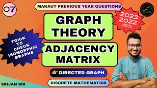 Lec07  Adjacency Matrix  Directed Graph  Graph Theory  Discrete Mathematics Makaut PYQs [upl. by Nairb]