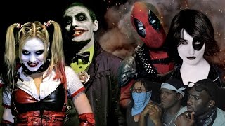 JOKER amp HARLEY QUINN vs DEADPOOL amp DOMINO Super Power Beat Down Reaction [upl. by Changaris]