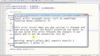 Fatal error Uncaught Error Call to undefined function mysqlconnect in [upl. by Carley]