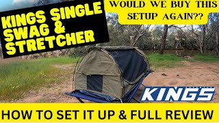 How To Set Up Kings Single Swag amp Stretcher  Adventure Kings Single Swag Full Review 2023 review [upl. by Nyletac]