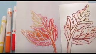 Monoprint Leaves for 3rd Grade [upl. by Denn]